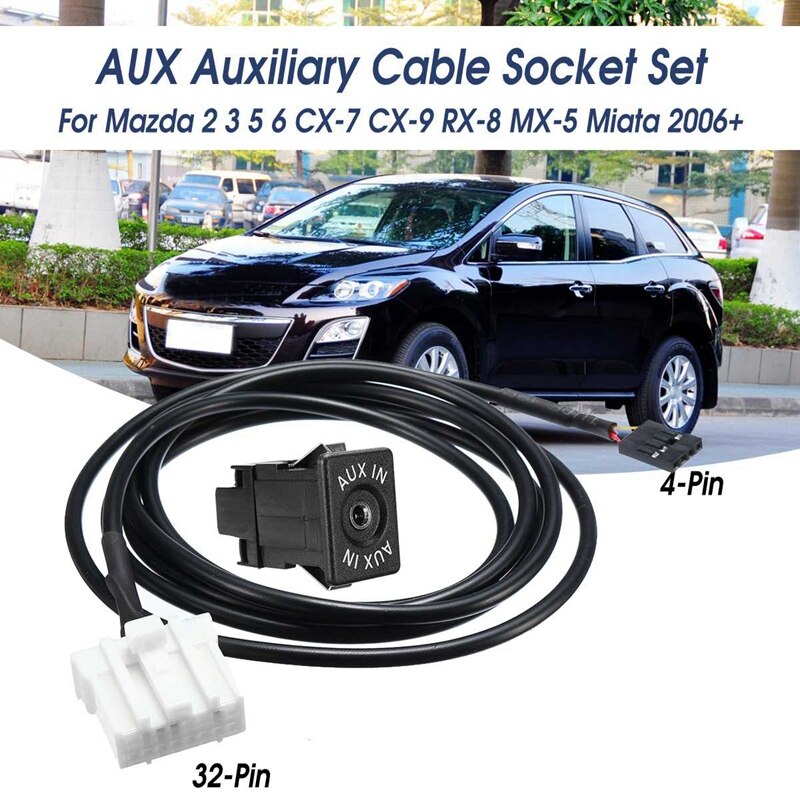 Auto 32- -pins aux-o-kabelaansluiting bluetooth-module-interfaceadapterkabel voor mazda 2 3 5 6 mx5 rx8 2 3 5 6 cx-7 cx-9 rx