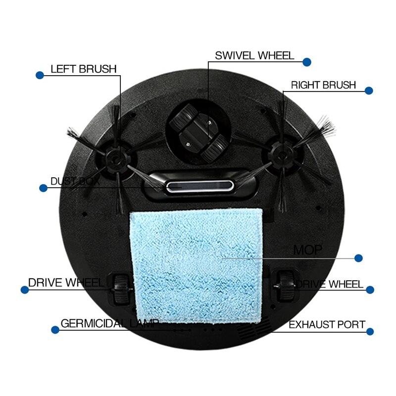 RS8 Smart Robot Vacuum Cleaner App Remote Control Vacuum Cleaner Auto Multifunctional Wireless Sweeping Robot