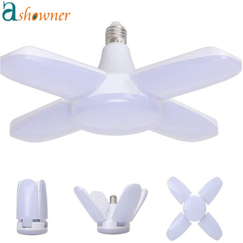 E27 Led Lamp Fan Blade Timing Lamp AC85-265V 28W Opvouwbare Led Industriële Lamp Lamp Voor Thuis Plafondlamp garage Licht