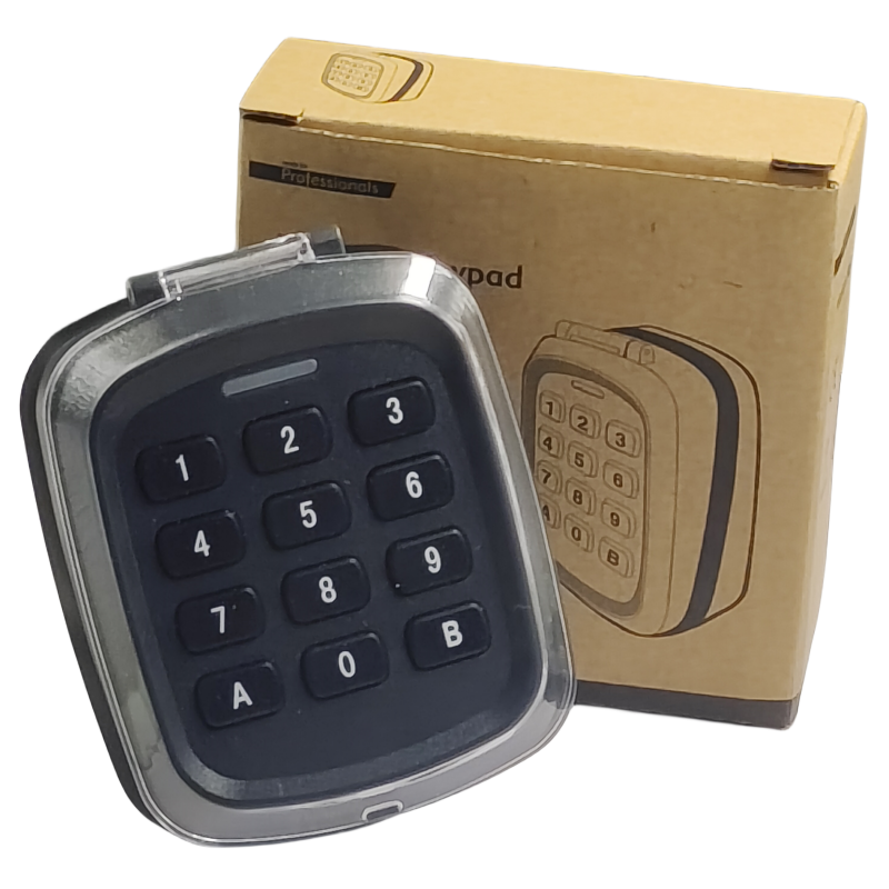 Garageportåbner-tastatur universelt trådløst nøglefrit adgangstastatur kan styre op til  to 4 enheder 280-870 mhz (grå): Sort