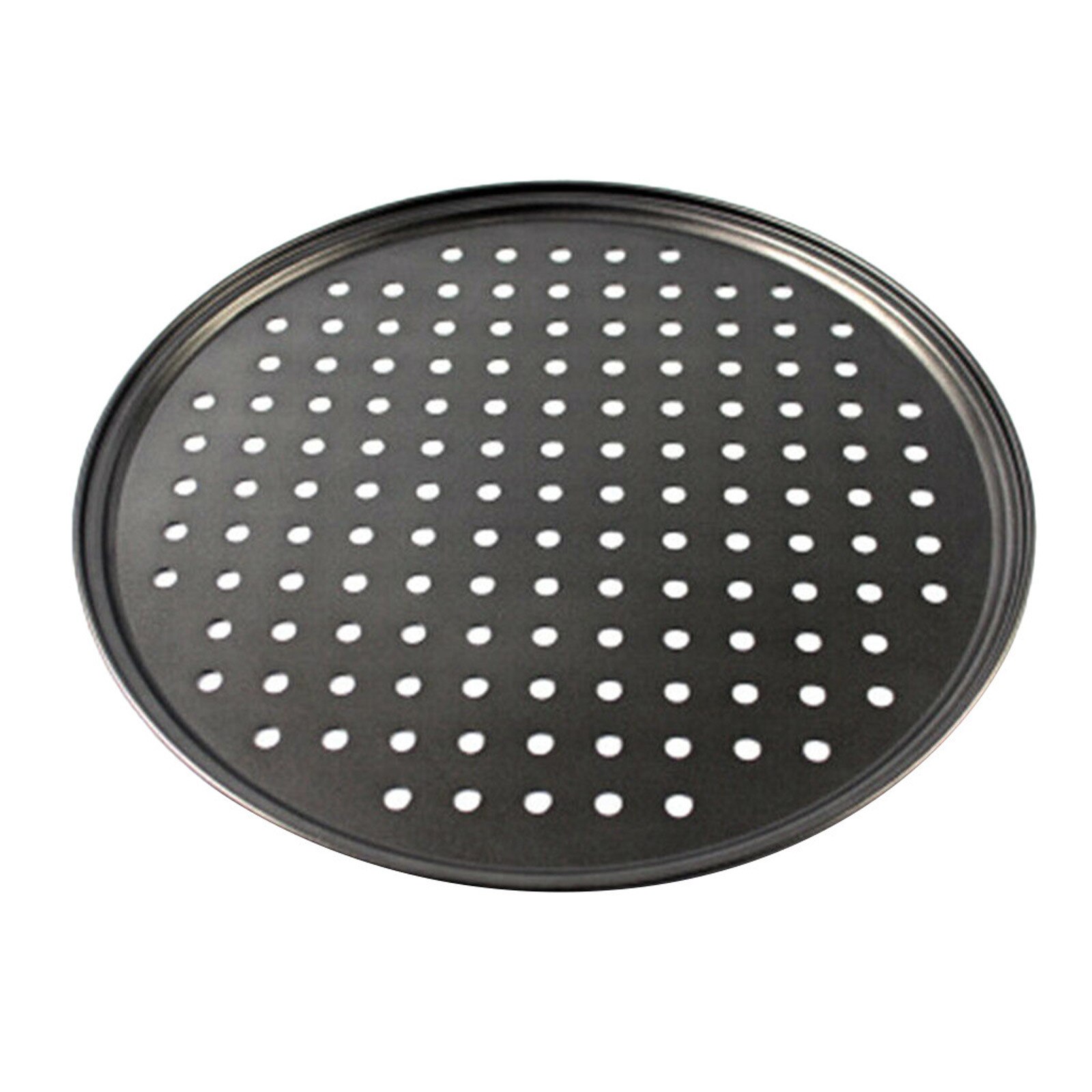 32cm non-stick baking tool round carbon steel punching pizza mold baking tray (12 inch) pizza pan non-stick coating#40