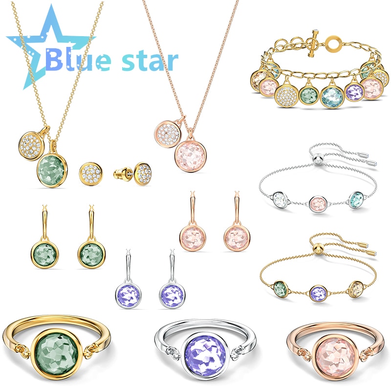 Swarovskis Originele 1:1 Prachtige Tahlia Kristal Ketting En Kristallen Ring En Kristallen Oorbellen Dames Mode Sieraden Set