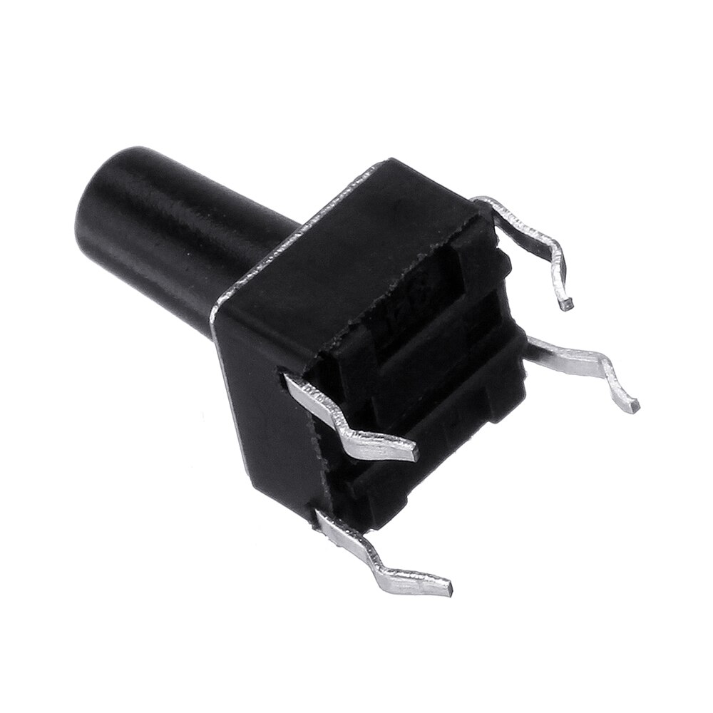 LEORY 100pcs 12V 6*6*10mm Tactile Push Button Switch Tact Switch 4 Pin DIP