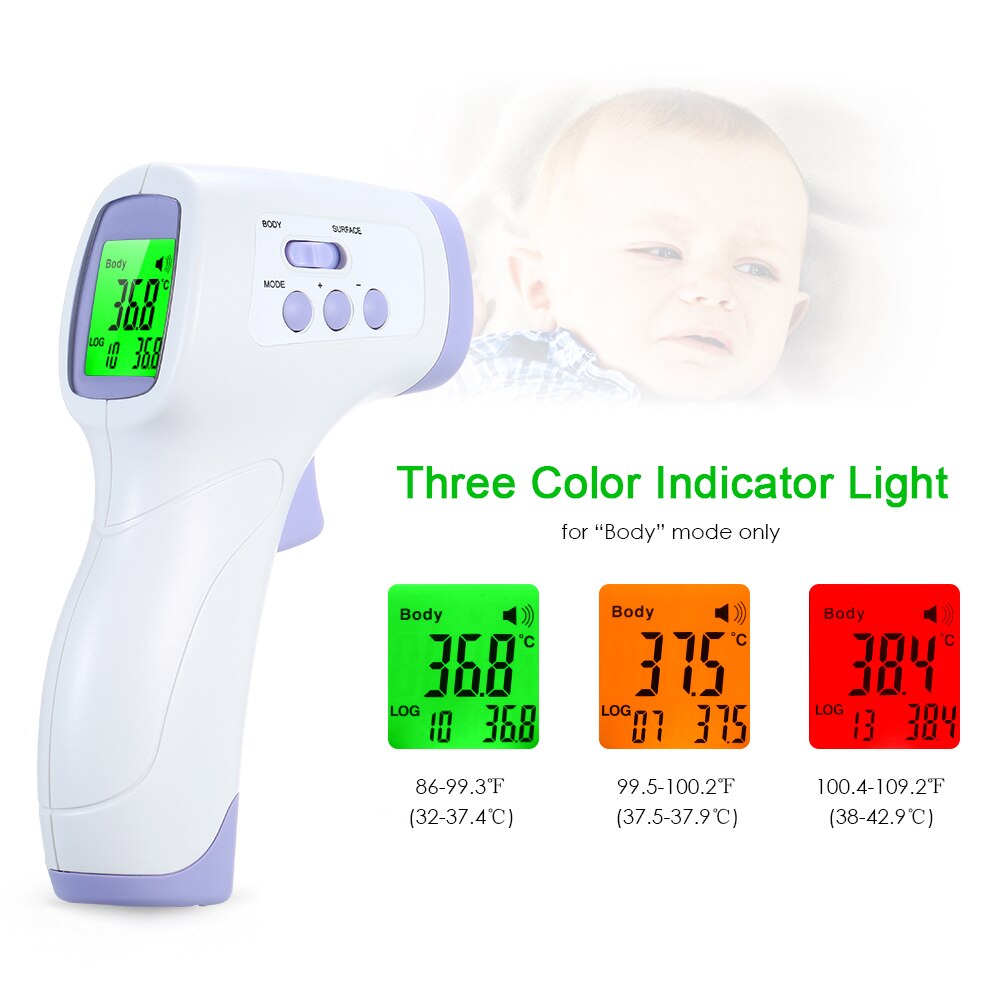 Vs Voorraad Digitale Infrarood Temperatuur Gun Lcd Display Non-contact Ir Voorhoofd Oor Temperatuurmeting Voor Baby Kids Volwassenen