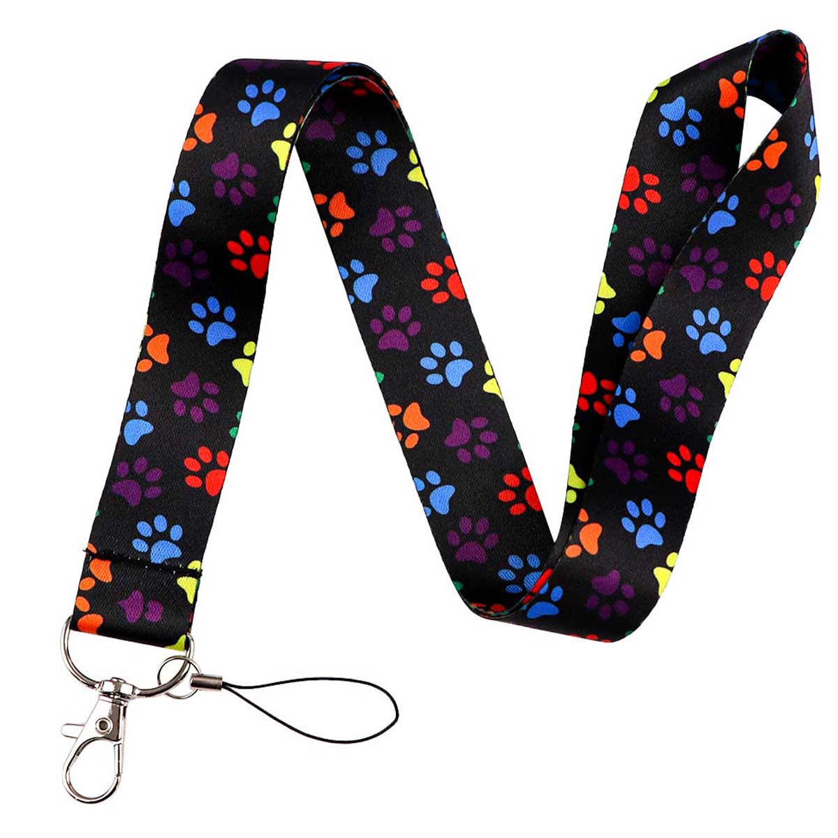 Cordones bonitos con patas de perro para llaves, correa para el cuello, tarjeta de identificación, correas para teléfono móvil para gimnasio, soporte para insignia USB, cuerda para colgar DIY, cordón Lariat: Default Title