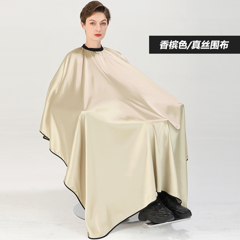 Salon Professionele Haar Styling Cape Kapper Haar Knippen Kleuren Styling Waterdichte Imitatie Zijde Haar Cape Kapper Schort: Light Grey