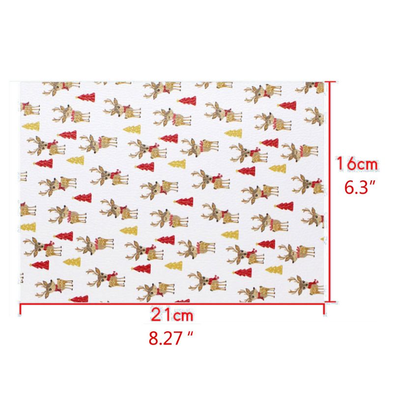 12 st diy jultema tryckt diy pu syntetiskt läderark för örhängen hårbågar och hantverkstillverkning 8.2 x 6.3 in