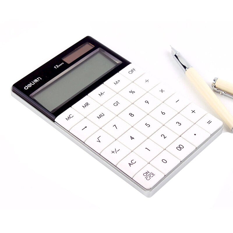 Deli calculator candy color office solar mini student financial special computer