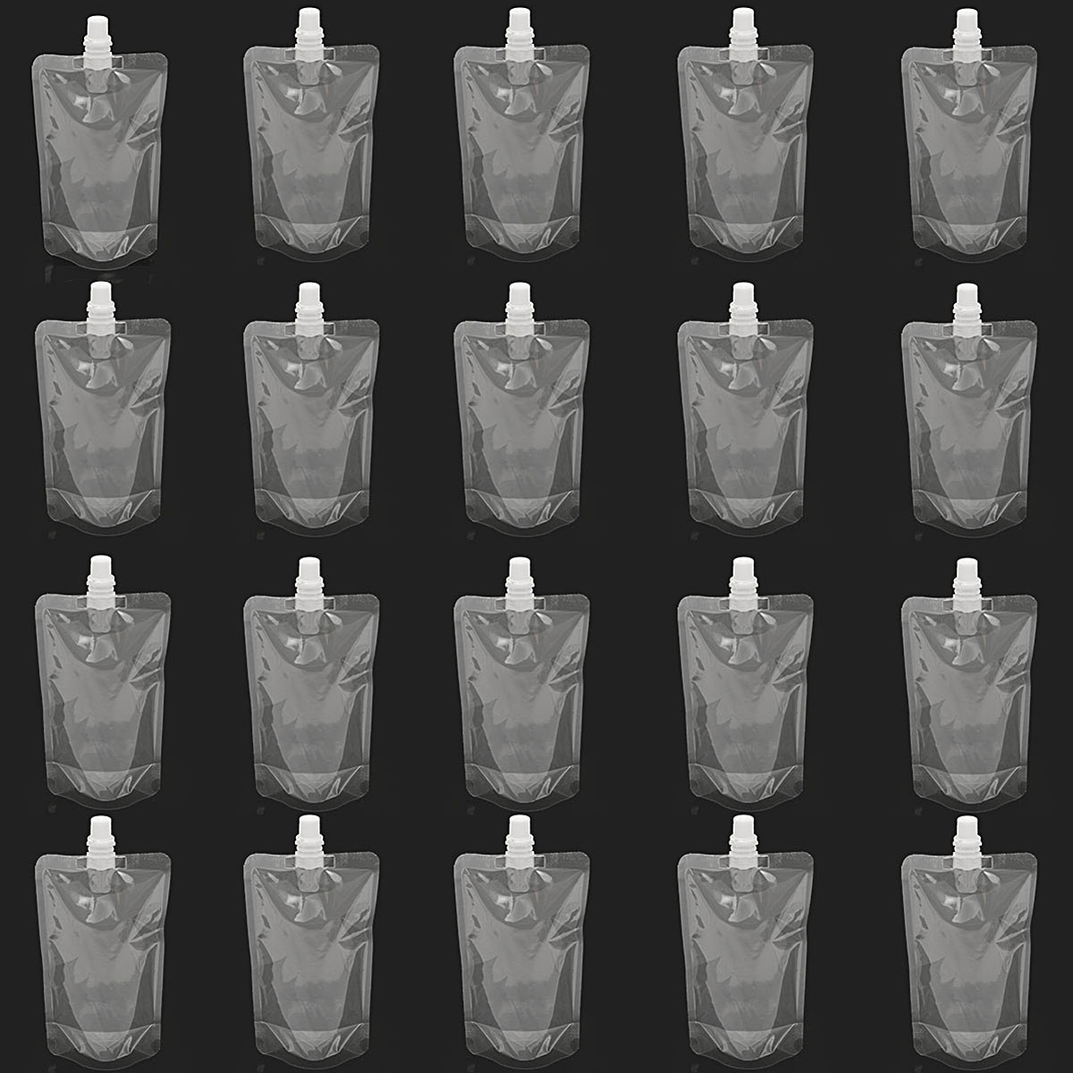 100pcs 250ml 8 oz Transparent Stand up Spout Beverage Bag Plastic Spout Storage Pouch for Party Wedding Juice Beer with Funnels