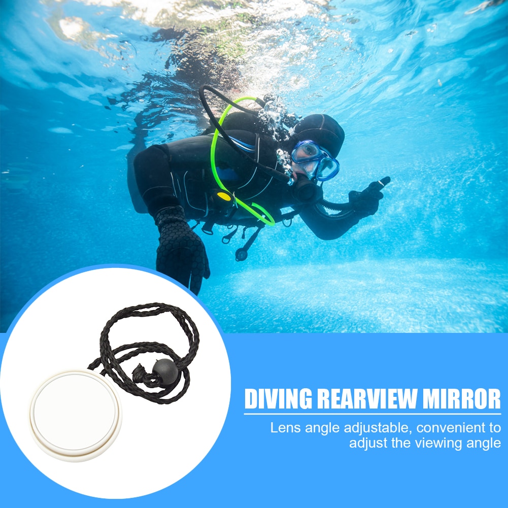 Espejo retrovisor ajustable de 360 grados para buceo con cuerda colgante lateral, cueva, barco, señal de seguridad, equipo de buceo