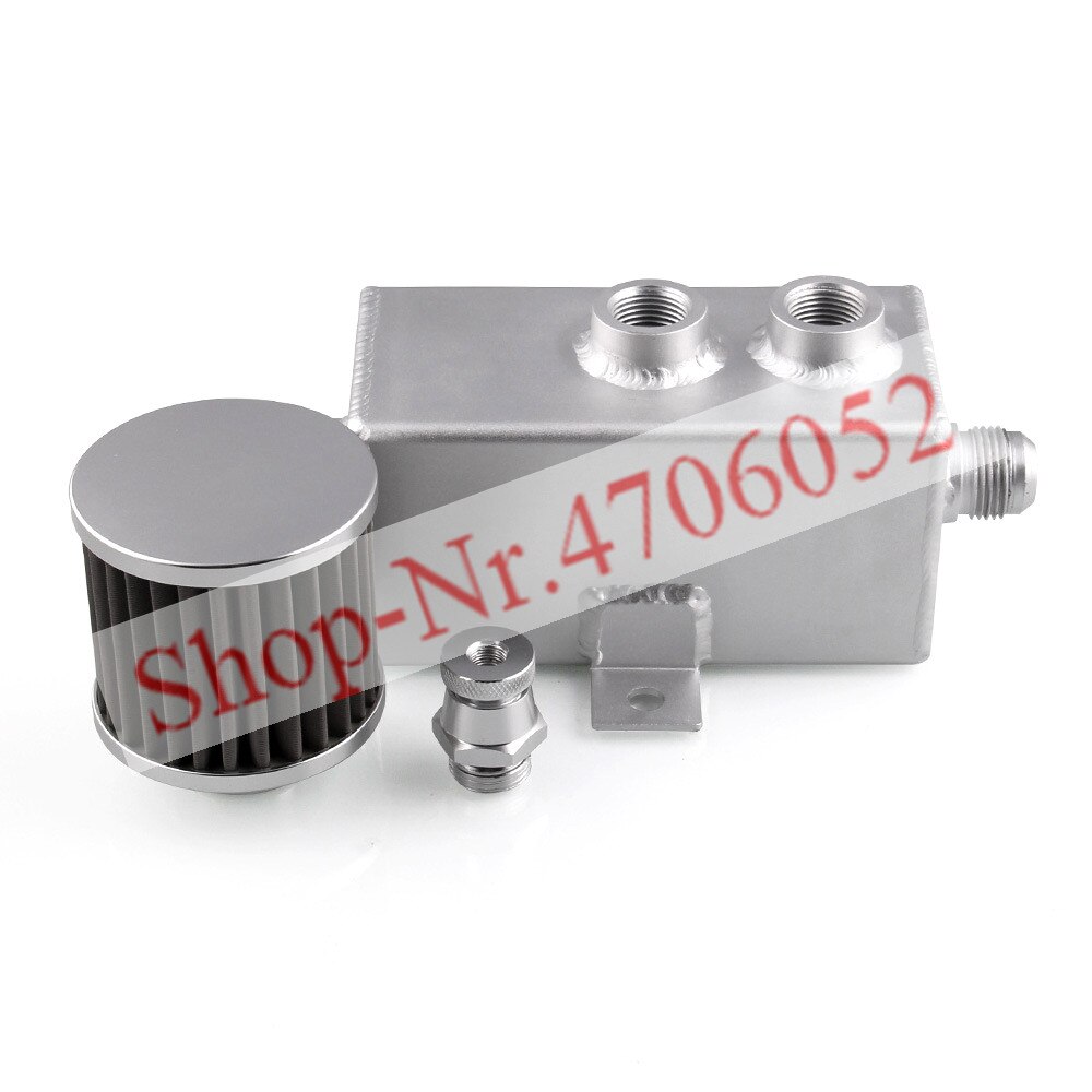 1L and 2L Aluminum oil catch can tank with breather & drain tap 2LT baffle