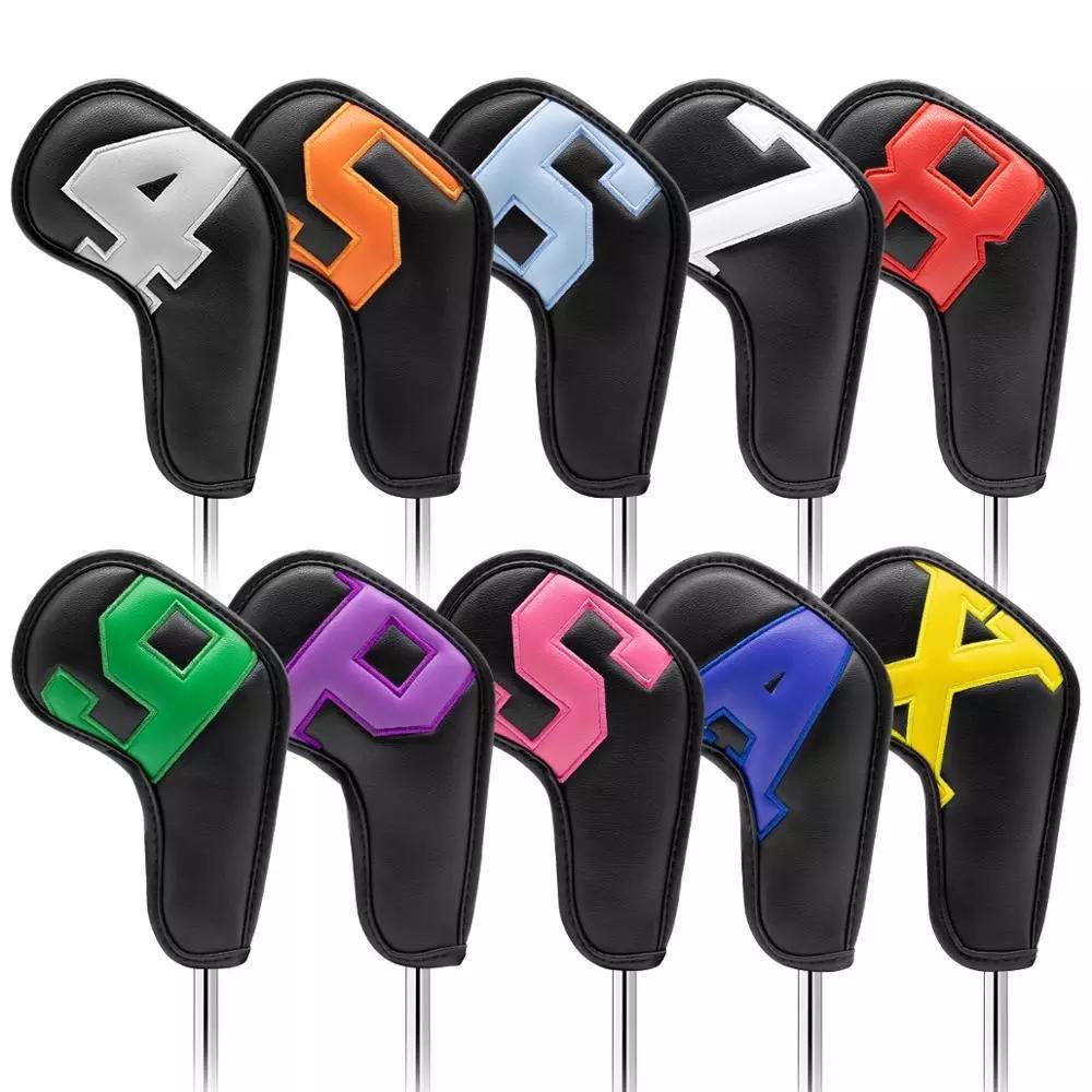 High-end golf iron head cover Iron head cover Wedge cover 4-9 ASPX 10pcs, 6 colors: 4