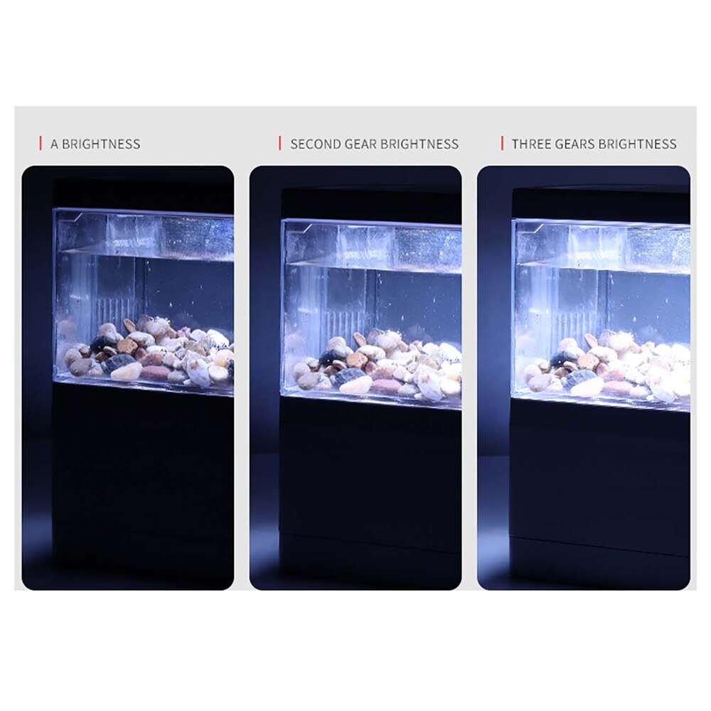 Desktop Mini Fish Tank with Filter and LED Light Office Ecological Fish Tank with Telescopic Phone Rack Circulating Aquarium Box