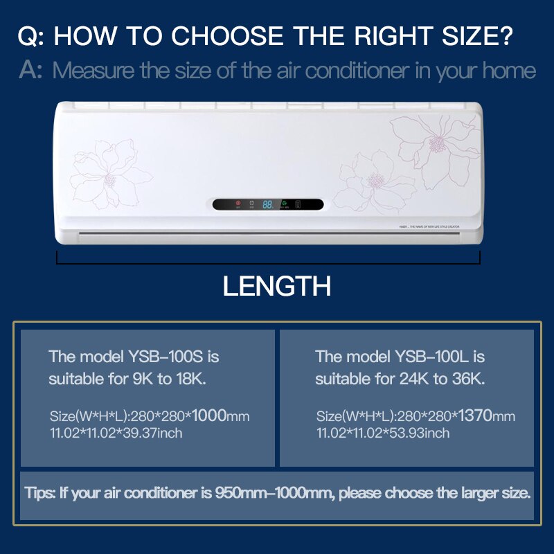 Air Conditioner Hood Cleaner Wall-mounted Air Conditioner Cleaner Dust Cover Cleaner Cleaning Bag Tension Belt + Baffle