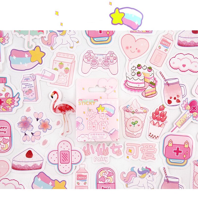 46 Stks/pak Leuke Dieren Kawaii Papier Stickers Groene Veld Dagboek Diy Scrapbooking Label Sticker Briefpapier: A