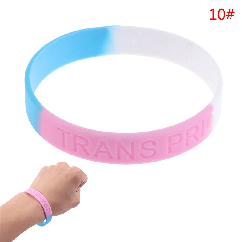 10 Soorten Silicone Rubber Polsbandje Armband Party Parade Unisex Lgbt Rainbow Letters Sport Polsband Gay Lesbische Trots