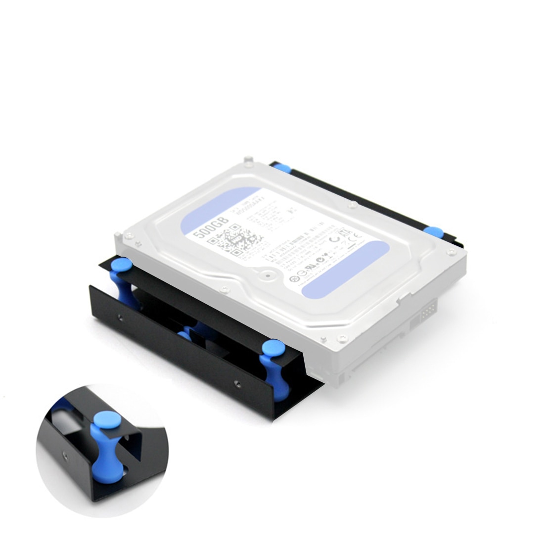 XT-XINTE Hard Disk Shock Absorber Bracket HDD SSD Converter Bracket Converts 3.5 to 5.25 Inch Hard Drive Bay Mounting Bracket