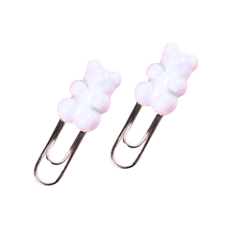10pcs Cute Tool Accessories Rainbow Bear Home DIY Multi-function Craft Kit Paper Clip Decorative Bookmark Binder File Clips