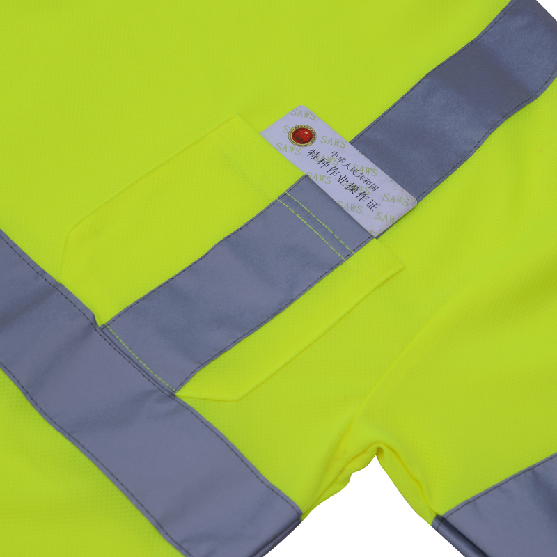 High visibility work T-shirt breathable reflective mining safety shirt hygroscopic and sweat releasing