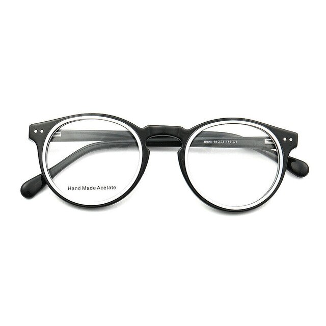 Women Round Stylish Retro glasses frames men eyeglass frame Tortoise Eyeglasses frames Striped light Acetate eyewear: YJG14