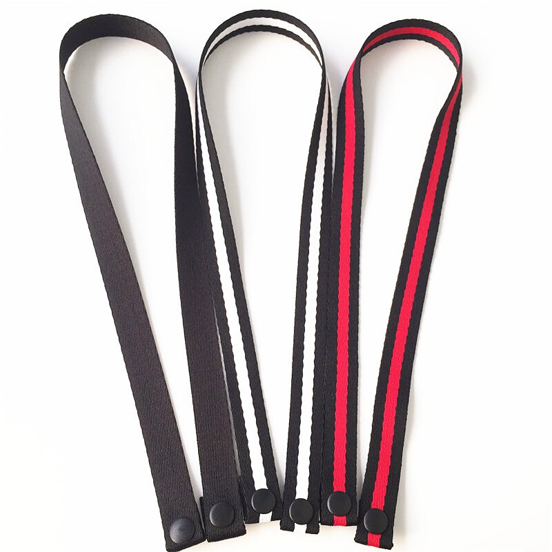 Lanière de porte-masque en tissu, 1.5 cm de largeur, 3 pièces par Lot: Stripe Black
