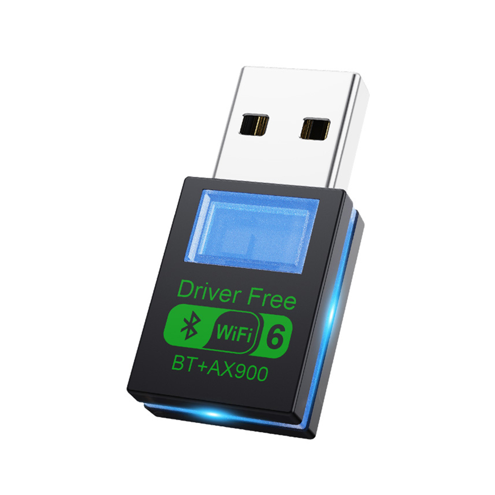 AX900 WiFi 6 Bluetooth 5.4 WiFi USB-adapter Draadloze netwerkkaart 2,4 G en 5 GHz Wi-Fi-antenne voor pc Win10/11 Driver Gratis met licht: zwart