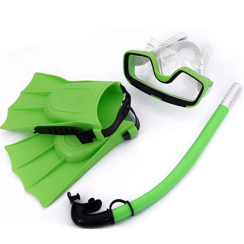 3Pcs Set Droge Type Snorkel Bril Duiken Bril Zwemmen Vinnen Voor Kinderen Kid Jongens En Meisjes