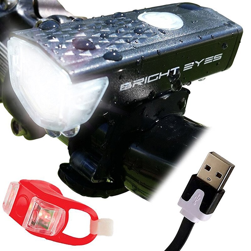 Bike Bicycle Light USB LED Rechargeable Set Mountain Cycle Front Back Headlight Lamp Flashlight: F