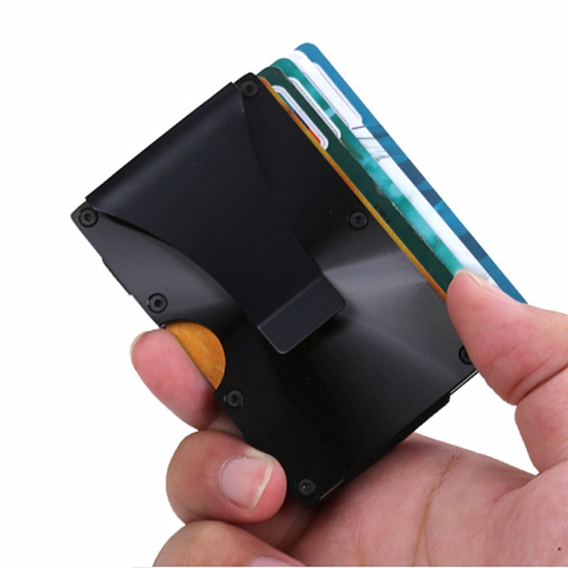 ZOVYVOL Unisex Metal Card ID Holder RFID Slim Business Card Holders Card Holder Automatic Brand Famous Credit Card Holder: X11D-Black