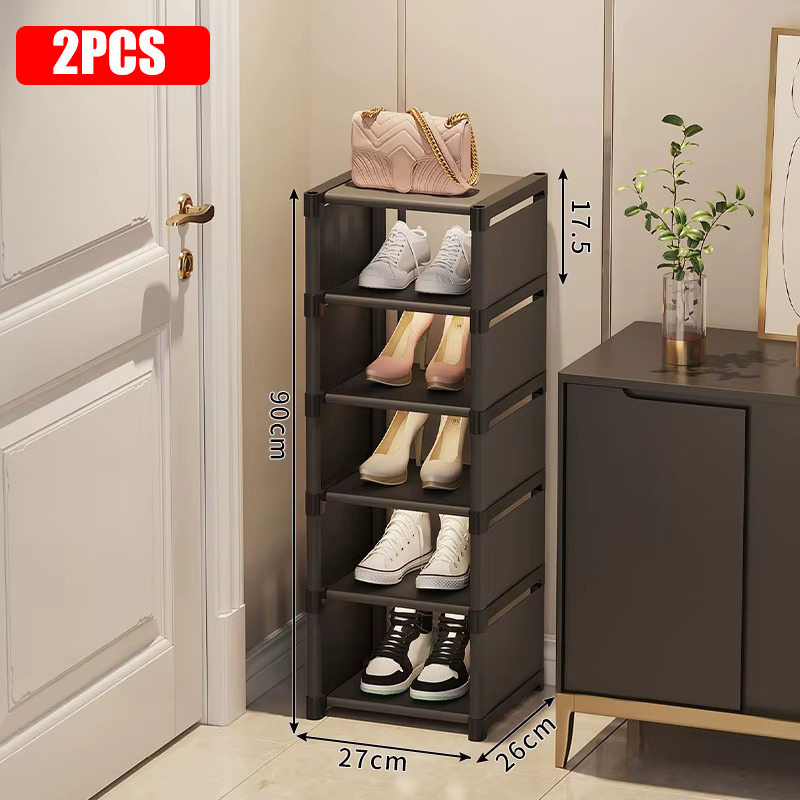 Mehrere Schichten, Schuh-Organizer, Verwendung ein der Tür, Schuhregal-Organizer, Vliesstoff-Gestell, stapelbares Regal, verstellbar, platzsparend