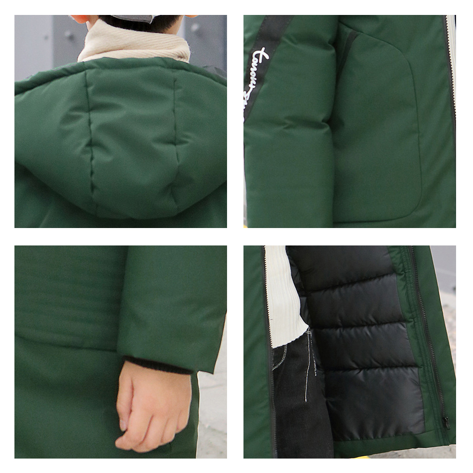Parka para niños de-30 grados, chaquetas de invierno, ropa para niños grandes, Abrigo acolchado de algodón cálido, prendas de vestir exteriores gruesas,