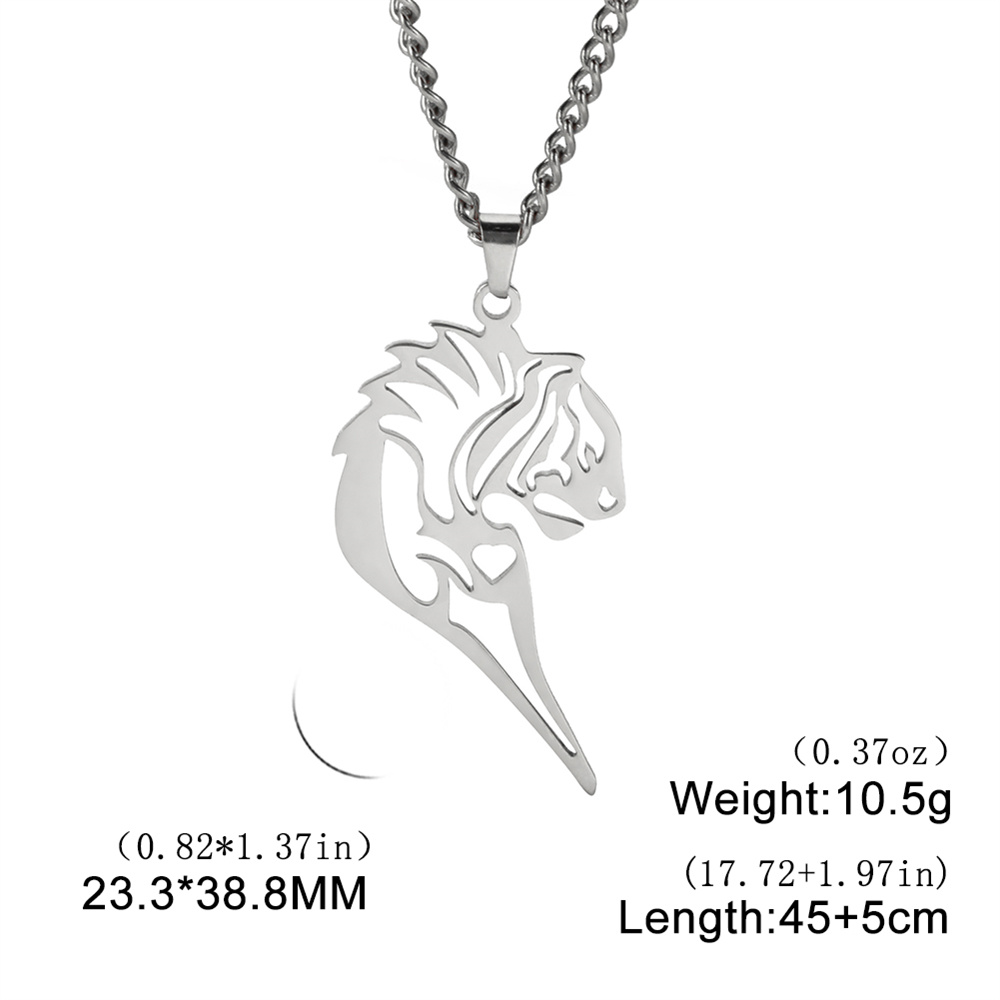 My Shape Roi Lion couronne pendentif collier hommes garçon en acier inoxydable punk animal loup charme collier Hip Hop bijoux,collier garcon enfan,coliers pour enfants garçon de,chaine homme