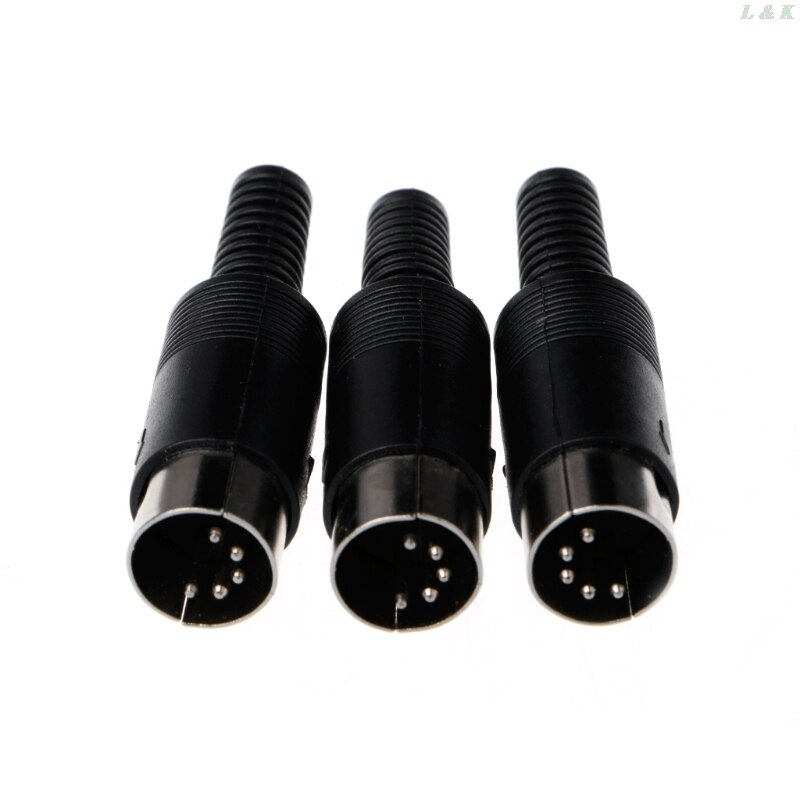 3 Stck Lärm Stecker Draht Stecker mit Kunststoff Griff Kabel Stecker 5 Stift mit Kunststoff Griff