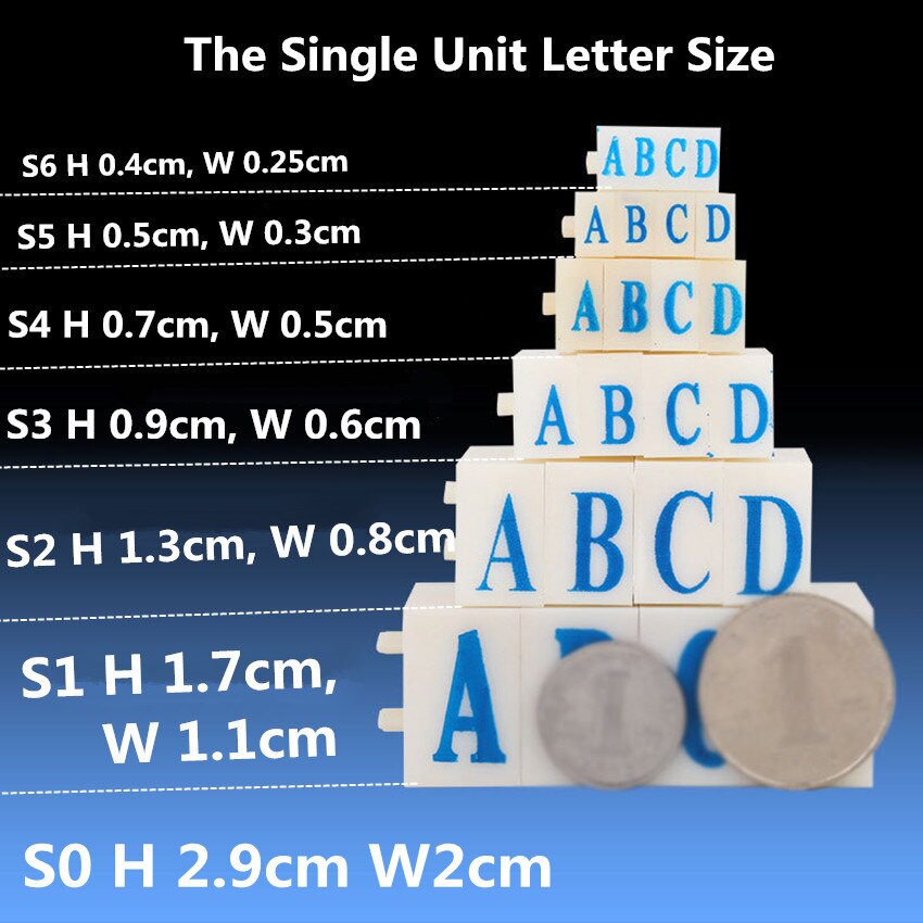 Larger Adjustable Plastic Seal Stamp Printed by Hand English Letters Combination A-Z Removable Movable Clearly 1 set