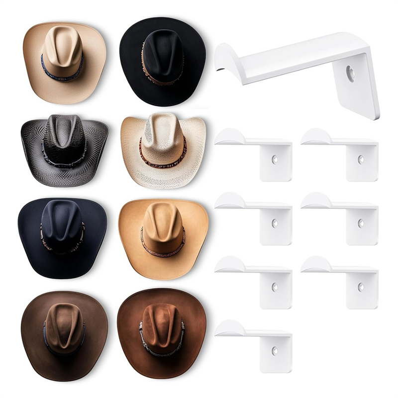 RALCA-2,8 Zoll Huthaken für die Wand – (8er-Pack) Cowboyhut-Rack, Kappenhalter, Organizer für Baseballkappen, westliche Raumdekoration