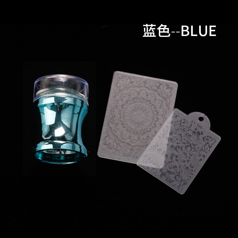 1Pc Clear Silicone Head Nail Stamp Stamping Manicure Tool With Scraper Print Patterns 6 Colors Transparent Nail Stamper: Beige