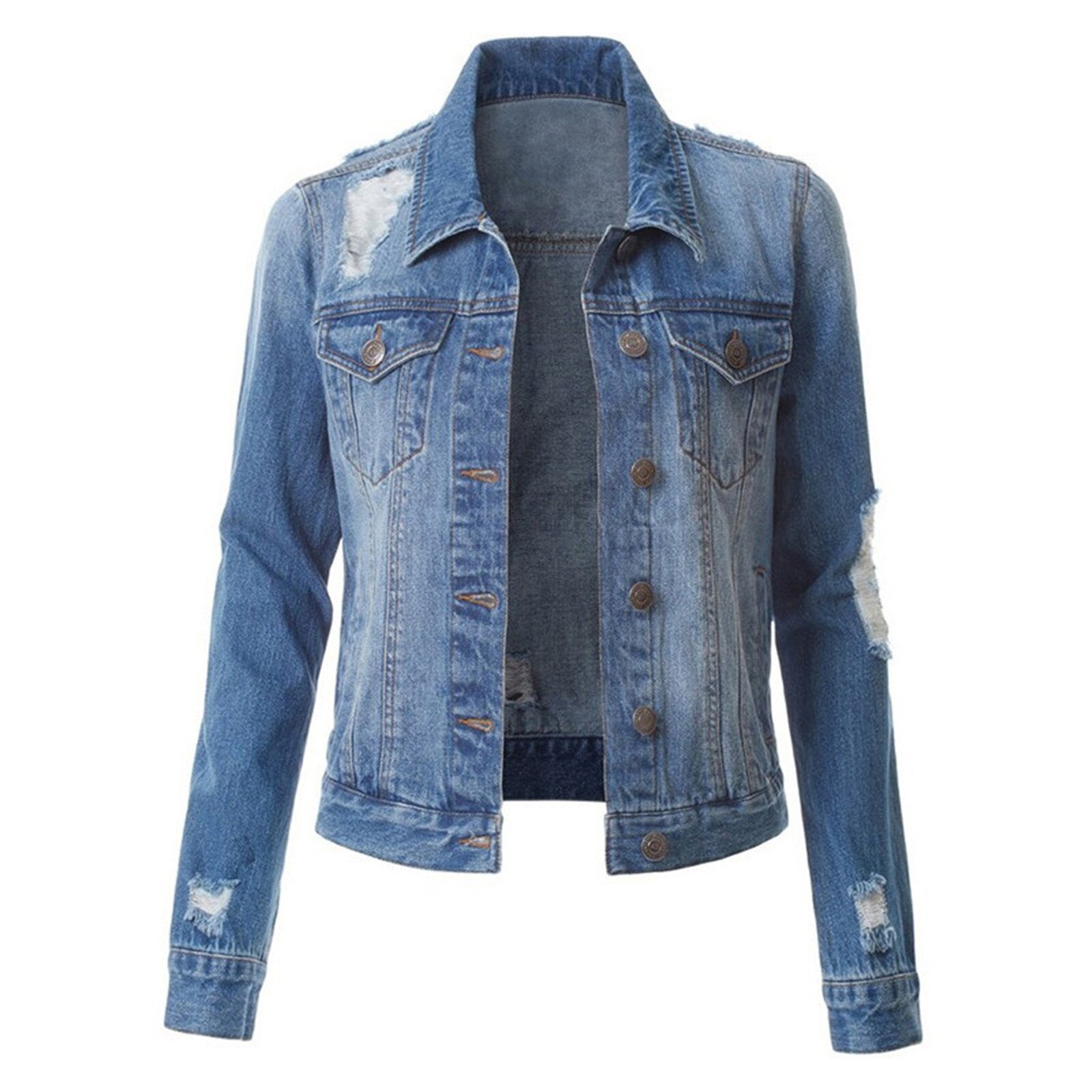 Ladies Street Casual Denim Jacket Denim Jacket Har... – Vicedeal