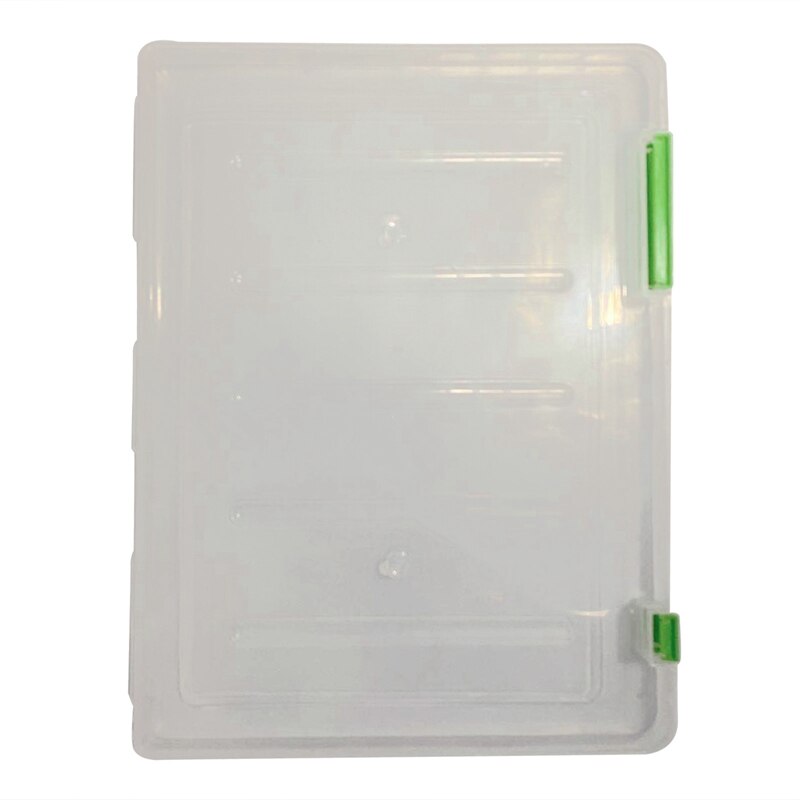 Storage File Boxes Portable A4 File Box Transparent Plastic A4 Slim Paper Storage Boxes For Home Office School Business Working: GR