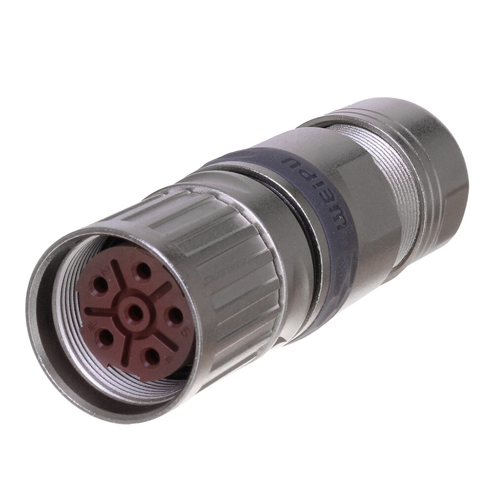 WEIPU M23 TK Waterproof IP67 6 8 9 12 17 19 Pin Female Plug Power Connector Adapter Metial Crimp Termination Threaded Coupling