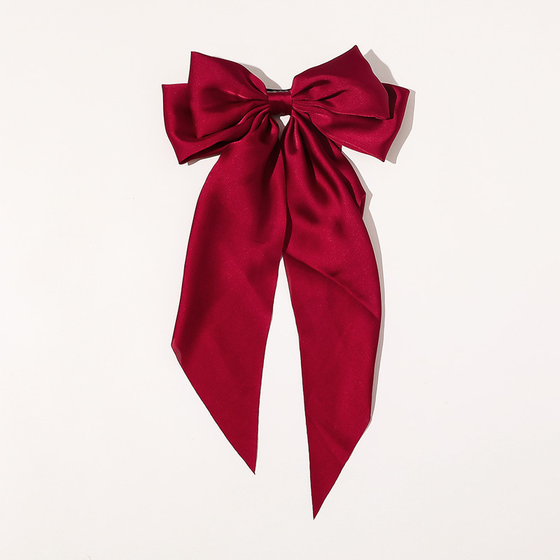 AISHG Silk Smooth Satin Large Bow Hairpin for Women Sweet Butterfly Spring Hair Clip Girls' Hair Accessories: Dark Khaki