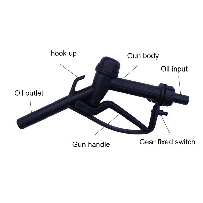 Plastic Manual Heavy Duty Fuel Nozzle Plastic Hose Trigger Nozzle With Hook Straight Spout & Gasoline Nozzle Fuel