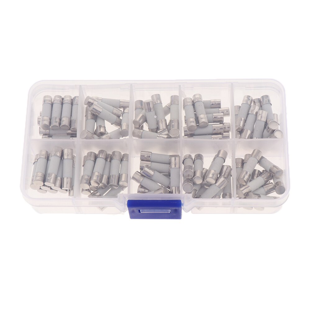 Hurtig-hurtig keramisk rørsikring 5 x 20 mm assorteret sæt 0.5a-30a ( pakke  of 100)