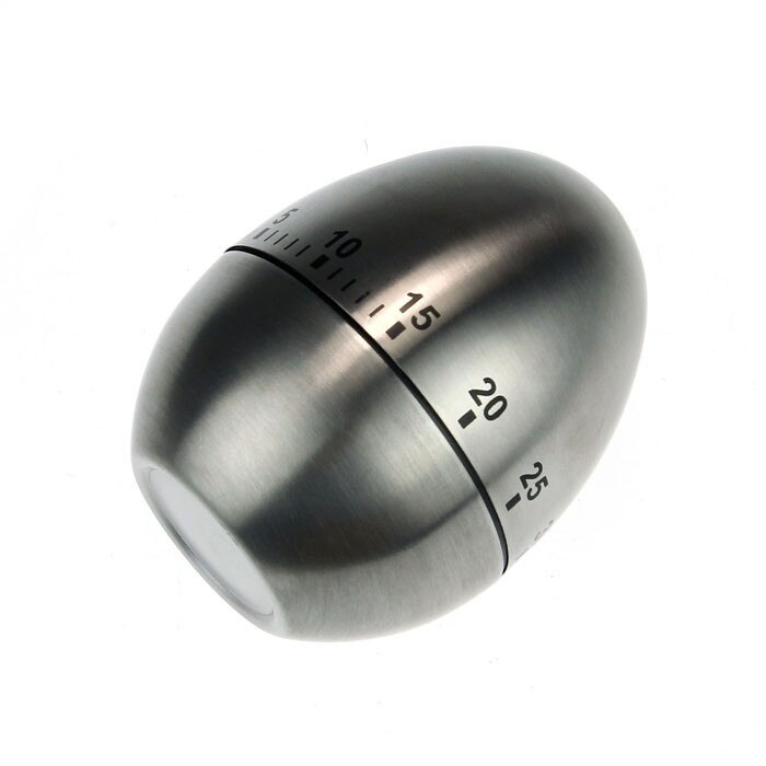 40# Kitchen Timer Manual Stainless Steel Egg Shaped Mechanical Rotating Alarm With 60 Minutes For Cooking: Default Title