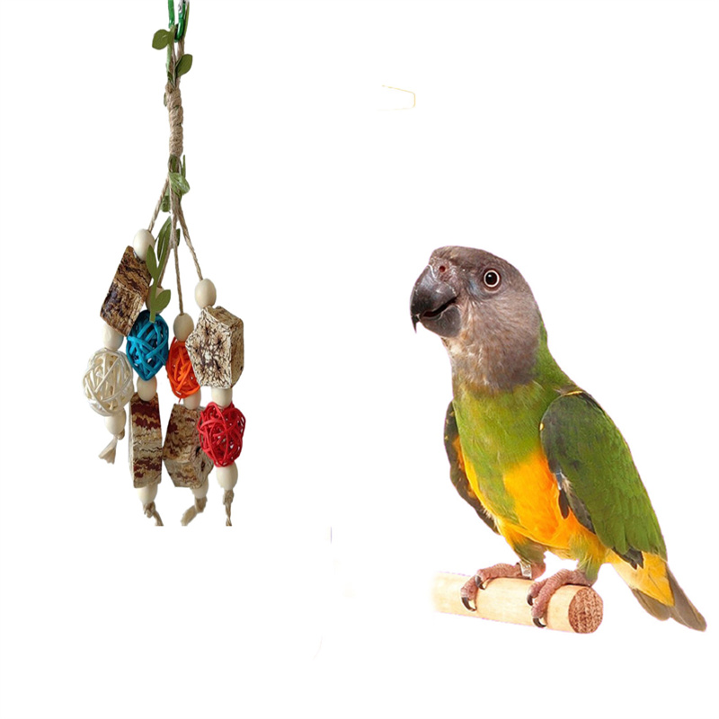 Juguete grande para loros, bloques de madera Natural rasgados, juguete para masticar pájaros, jaula para loros, juguete para morder, protección del medio ambiente, juguete para loros y pájaros