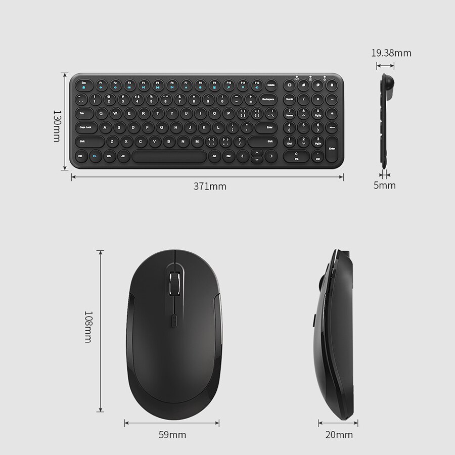 EAOR 2.4G Wireless Keyboard and Mouse Set Rechargeable Silent Membrane Keyboard for Laptop Desktop Computer Keyboard Mouse Kits