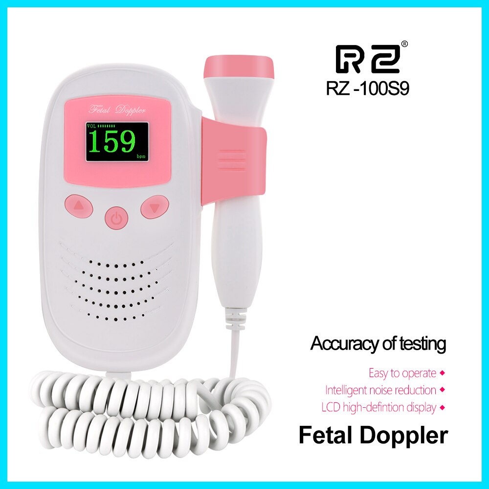 Rz Doppler Foetale Hartslagmeter Pocket Fetal Doppler Echografie RZ-100S9 Ultrasonido Doppler Foetale Hartslag