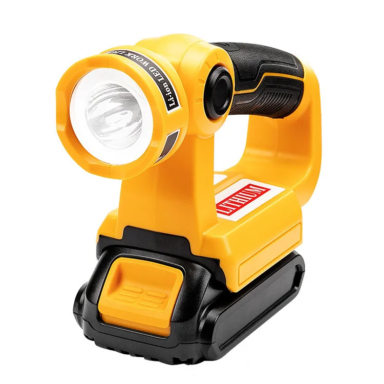 3W/12W 18V Led Lamp Zaklamp Voor Dewalt DCB140 DCB200 (Geen Batterij, geen Lader) Lithium Batterij Usb Outdoor Gereedschappen Werken Licht: Black