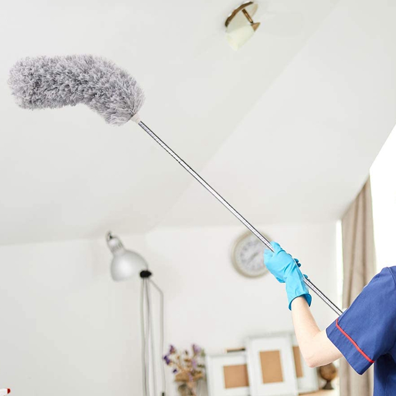 Microfiber Duster for Cleaning with Extension Pole,Extendable Up to 100 Inches Handle and Bendable Head Duster