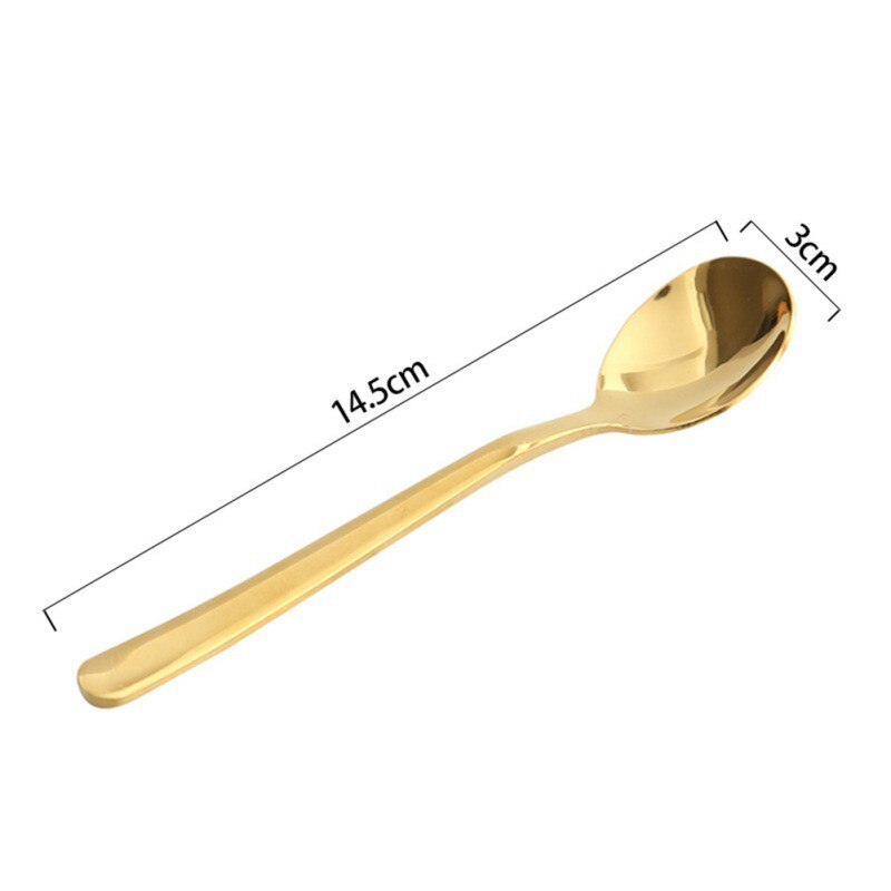 Tea Spoons 304 Stainless Steel Tableware Cutlery Unique Gold Small Dessert Spoon Silver Mini Coffee Scoop Ice Cream Spoon 1: A2