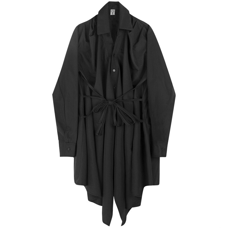 Chemise à manches longues pour hommes et femmes, Streetwear, Punk gothique, taille irrégulière, tenue formelle, Costume de scène